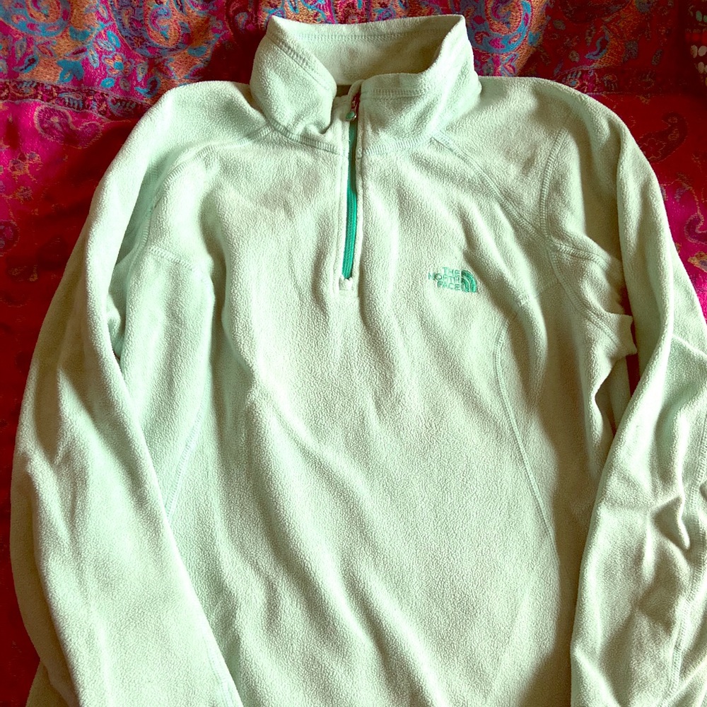 Tiffany blue Northface mock zip fleece